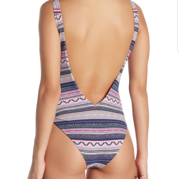Red Carter Boho one piece swimsuit - Picture 2 of 6